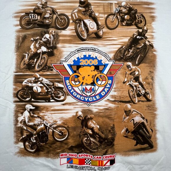 VINTAGE 2006 Motorcycle Days Shirt Adult White Mid Ohio AMA Lexington Ohio 3XL - Picture 1 of 10